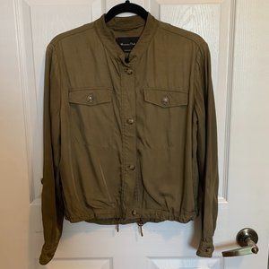 Massimo Dutti Green Bomber Jacket - Size 8